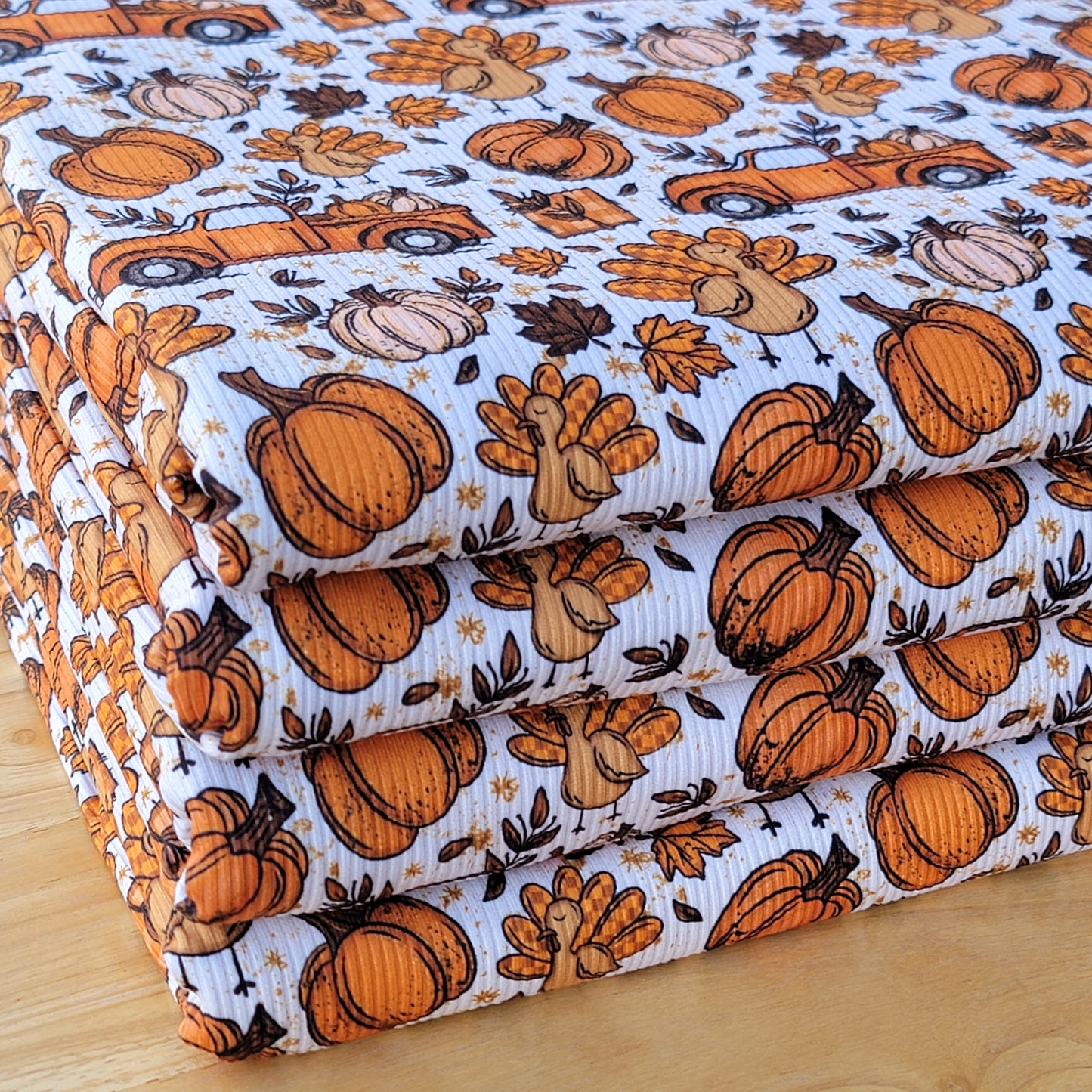 2x2 Yummy Fall Pumpkins Trucks & Turquey Print