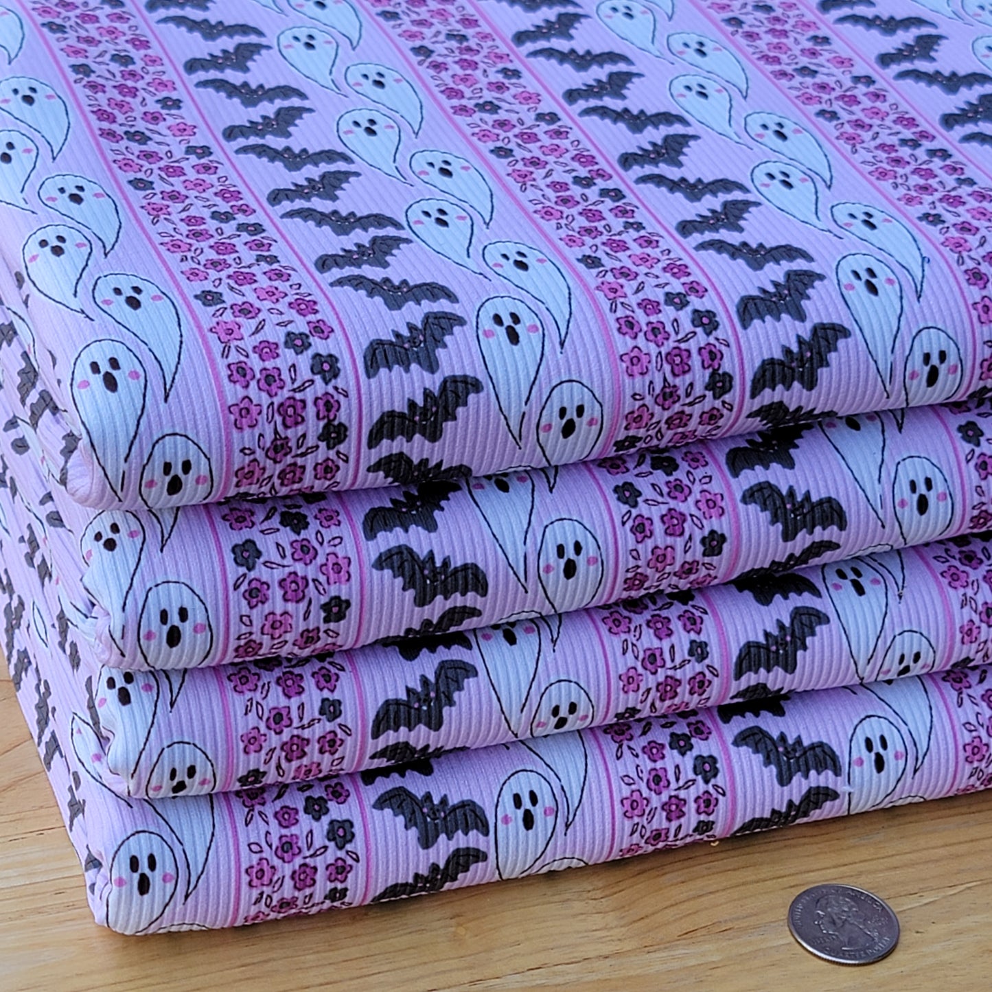 2x2 Yummy Rib Retro Halloween Ghist & Bats Boho Print