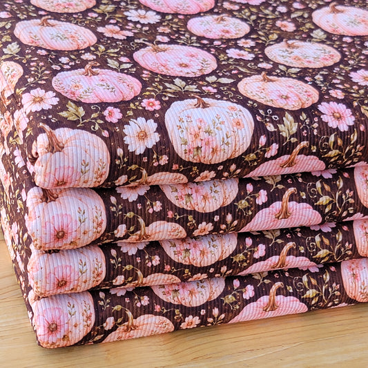 2x2 Yummy Rib Floral Pumpkis Print