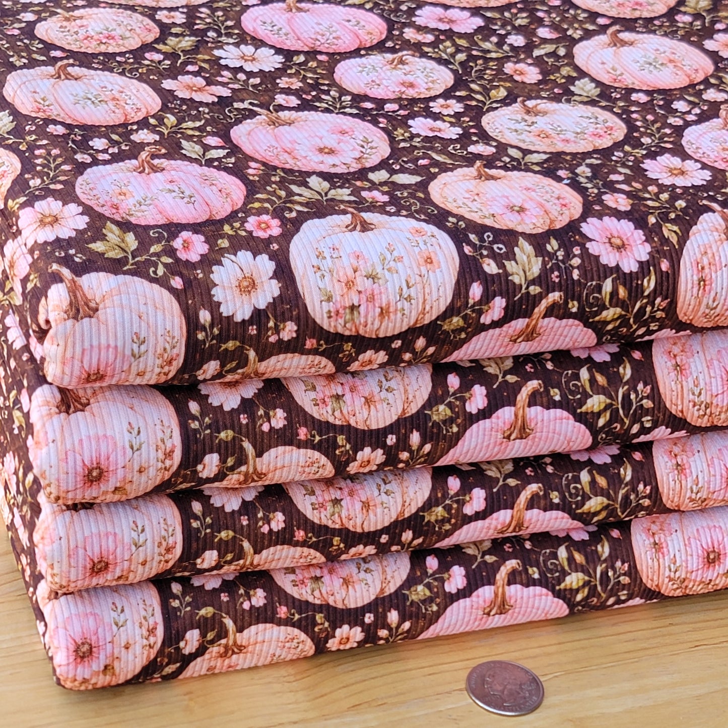 2x2 Yummy Rib Floral Pumpkis Print