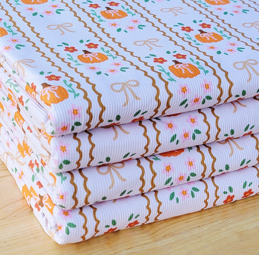 2x2 Yummy Rib Pumpkis & Bows Boho Print