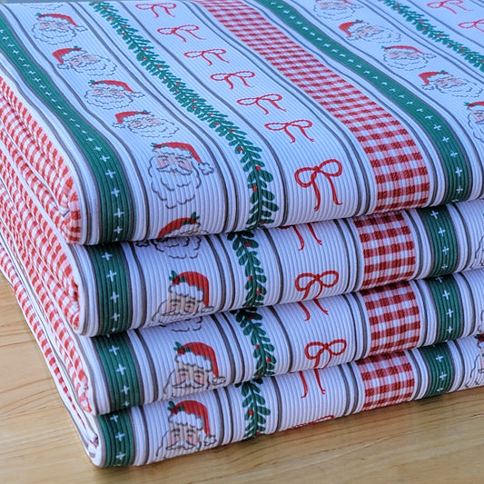 2x2 Yummy Rib Santa Boho Red Gingham Print