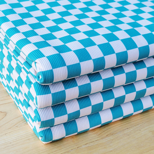 2x2 Yummy Teal Checkers Rib