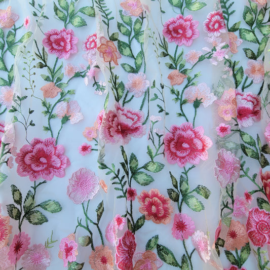 Embroider Floral Novelty Mesh