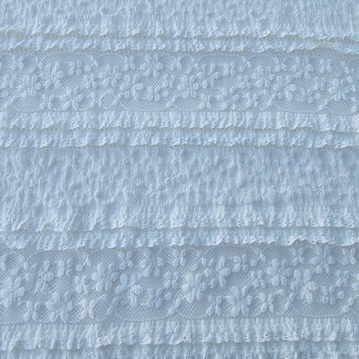 Offwhite Stretch Ruffle Lace