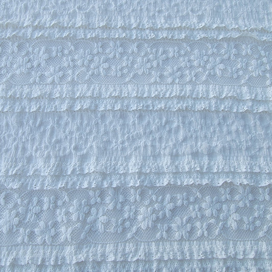 Offwhite Stretch Ruffle Lace
