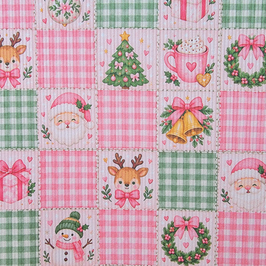 4x2 Yummy Rib Christmas Gingham Patchwork