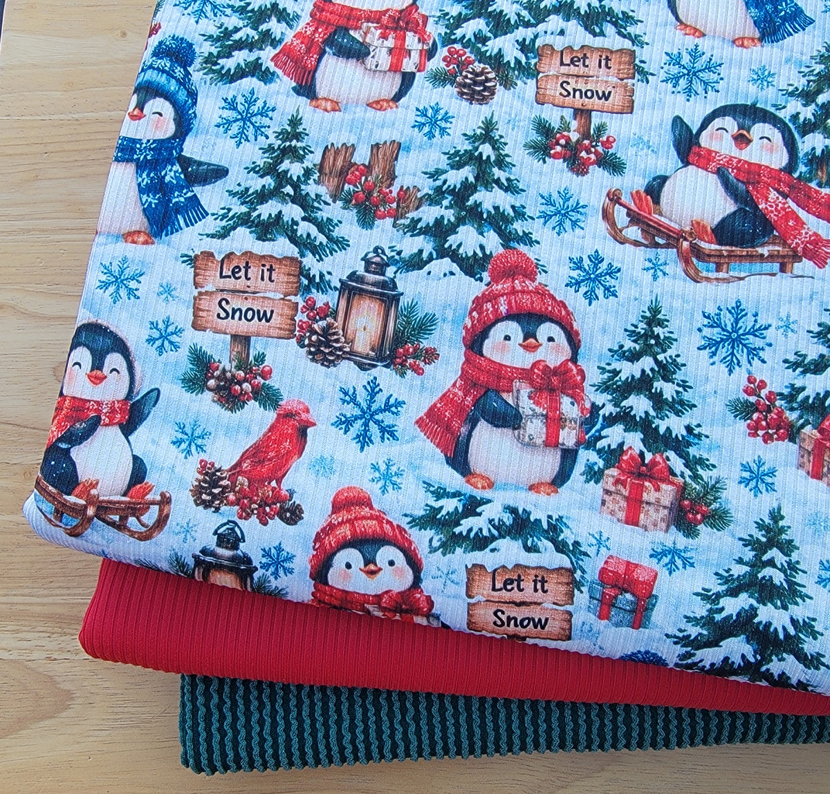 4x2 Yummy Rib Christmas Winter Penguins