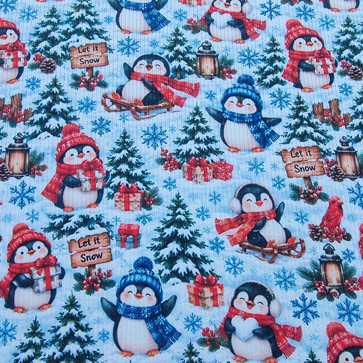 4x2 Yummy Rib Christmas Winter Penguins