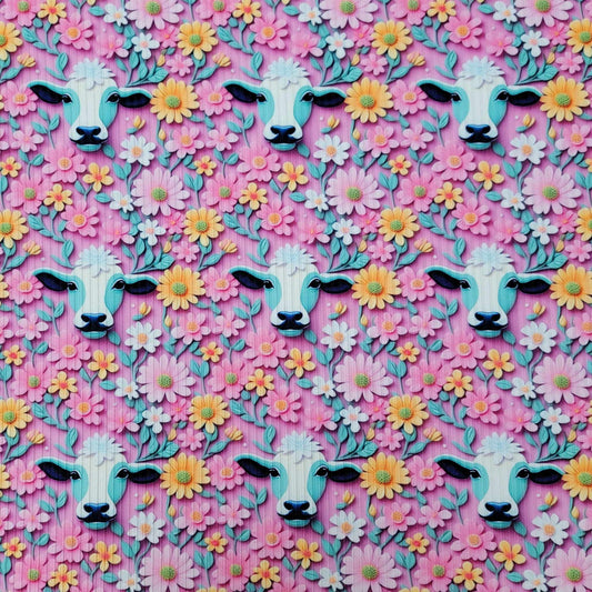 Yummy Rib Cow Floral Custom Print