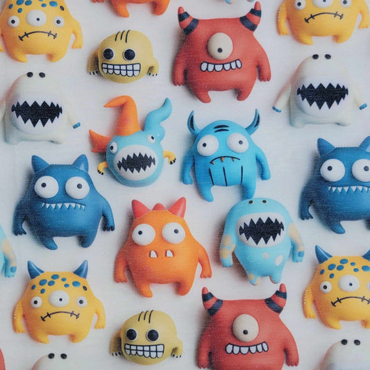 French Terry Monster Print