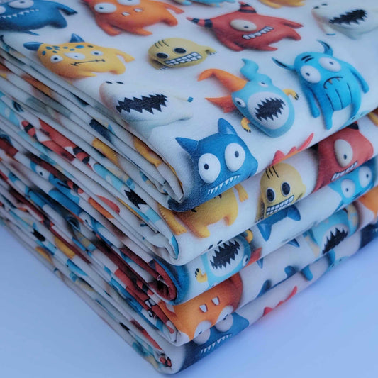 French Terry Monster Print