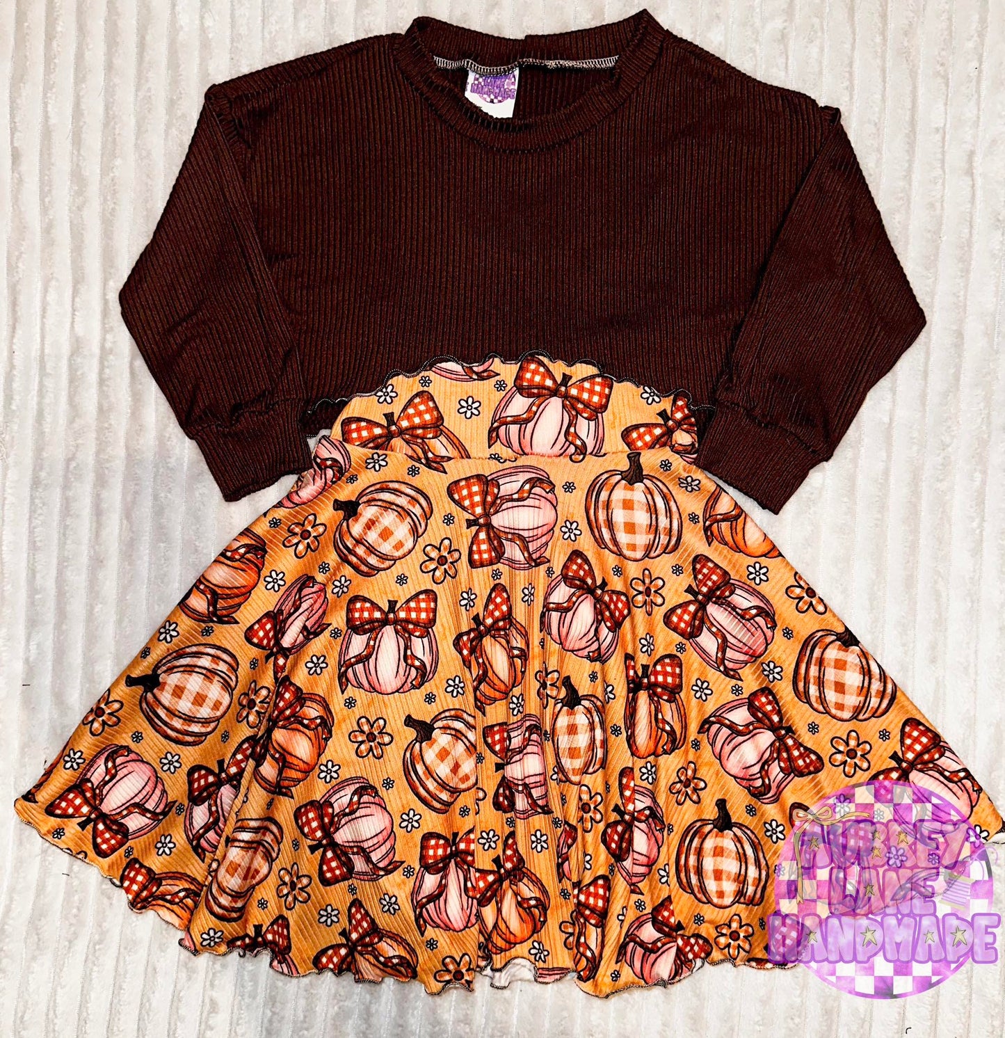 Yummy Rib Custom Pumpkin and Bows print