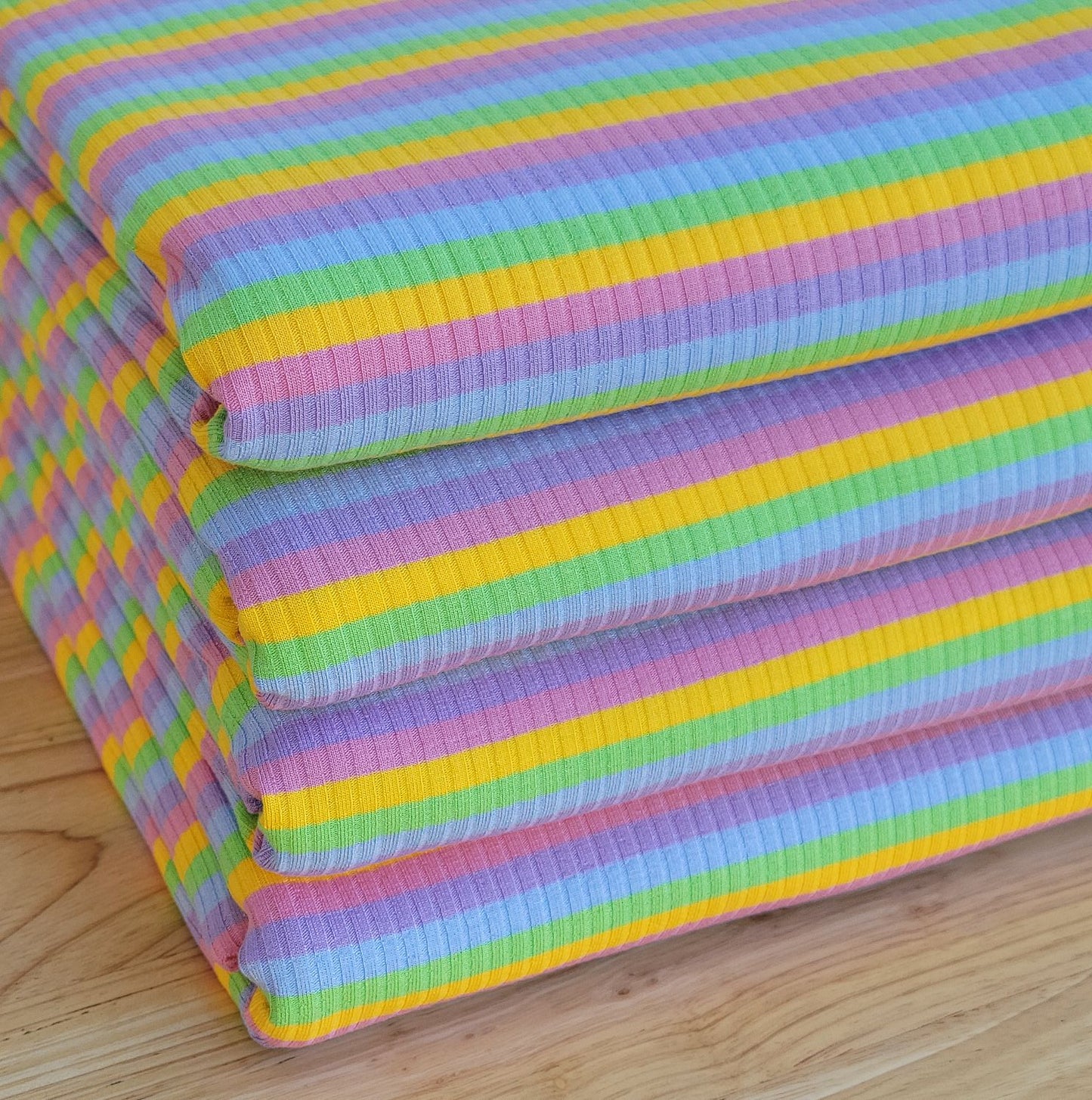 4x2 Rainbow Poly Rayon Spandex Blend Rib