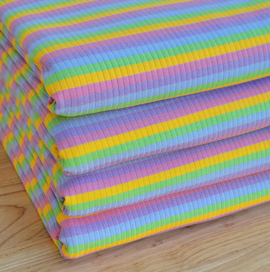 4x2 Rainbow Poly Rayon Spandex Blend Rib