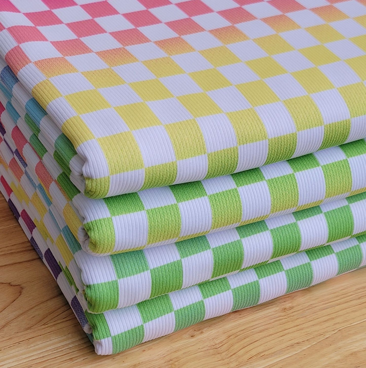 4x2 Multi-Color Checkered Custom Print Yummy Rib