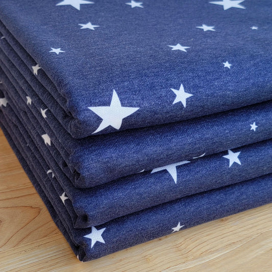 French Terry Navy White Mix Stars
