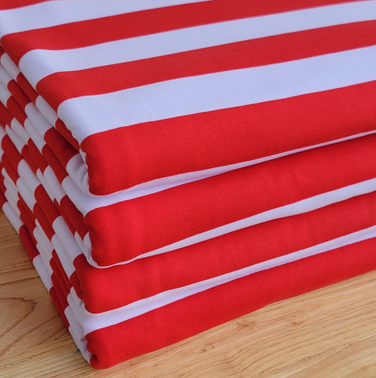 Double Brush Poly Red & White Stripes