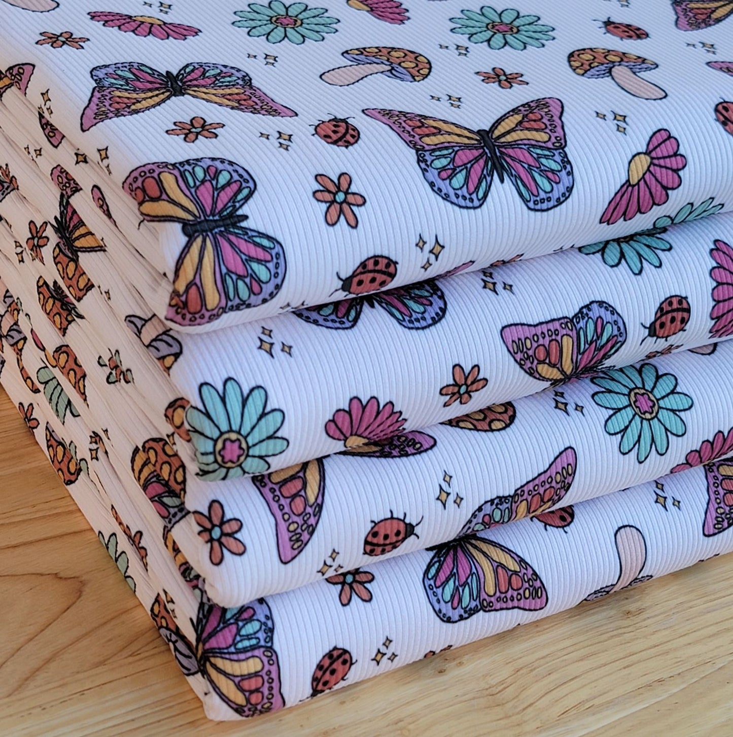 2x2 Yummy Rib Butterfly & Mushrooms Print