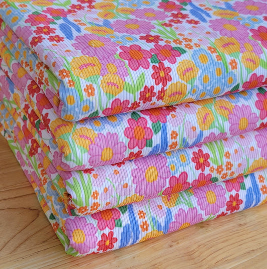 2x2 Yummy Rib Multi-color Floral Print