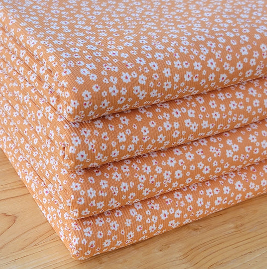 2x2 Yummy Rib Orange Base Floral Print