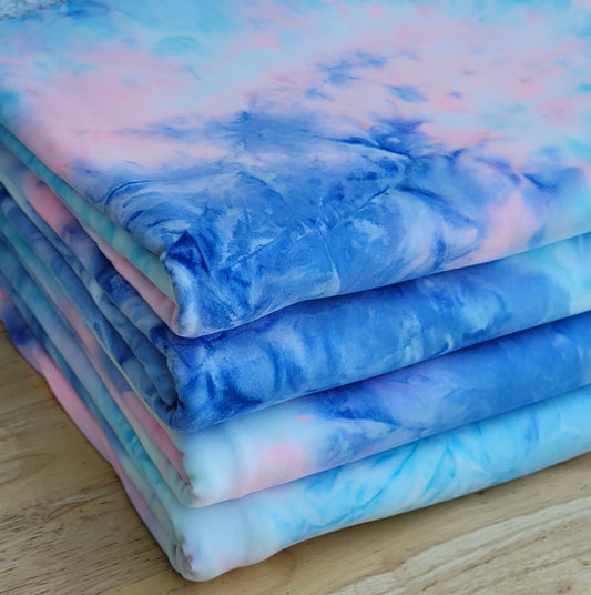 Tie Dye Double Brush Poly Pink & Blue