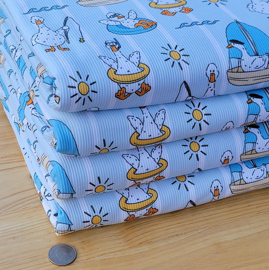 2x2 Yummy Custom Rib Geese & Floaties Print