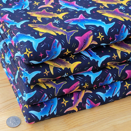 2x2 Yummy Rib Neon Sharks Print