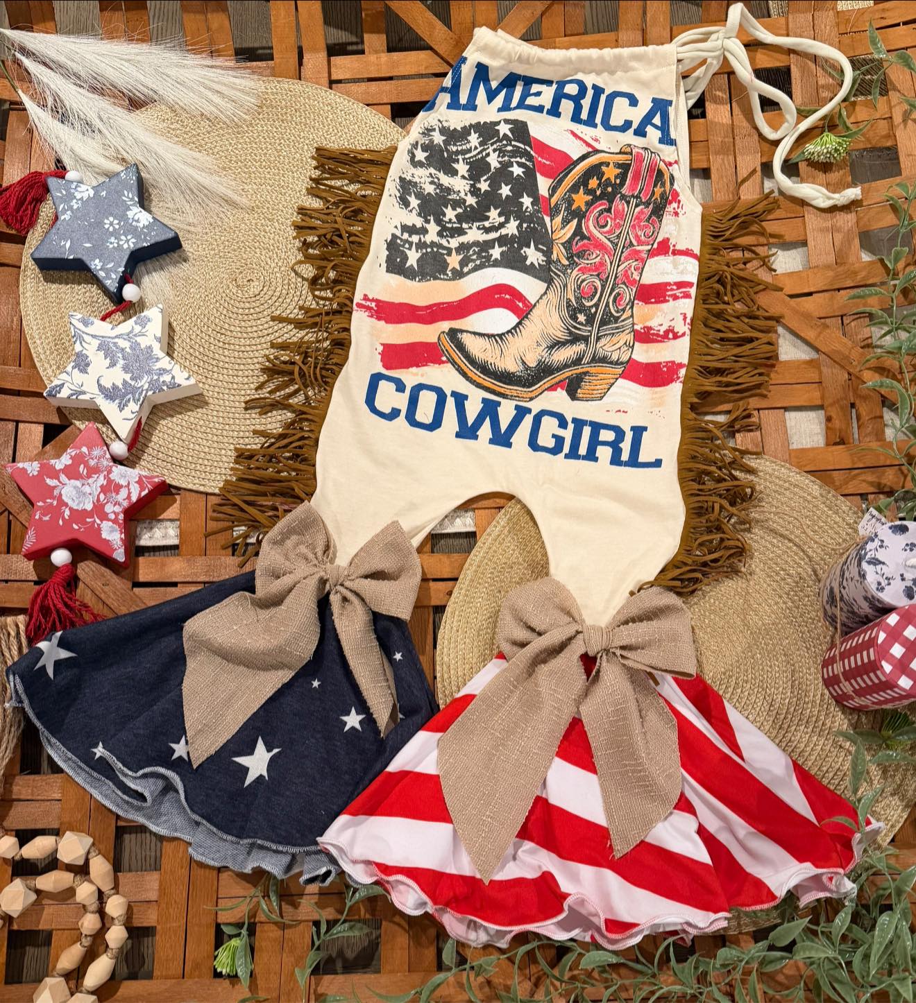 Double Brush Poly Red & White Stripes