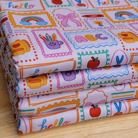 Double Brush Poly Back To School ABC Print