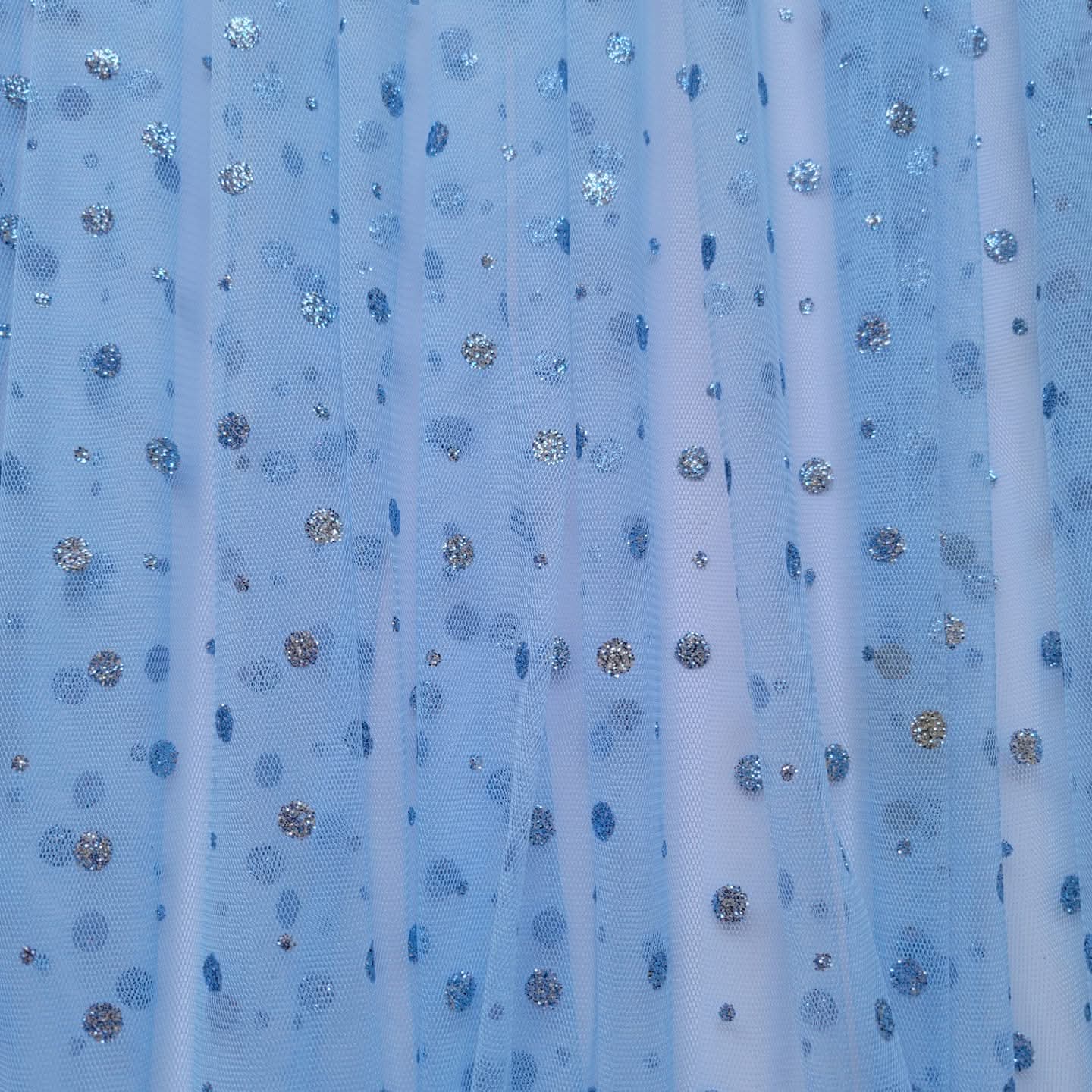 Blue Mesh With Glitter – Bluebell Fabrics