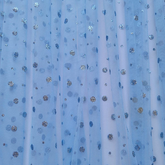 Blue Mesh With Glitter