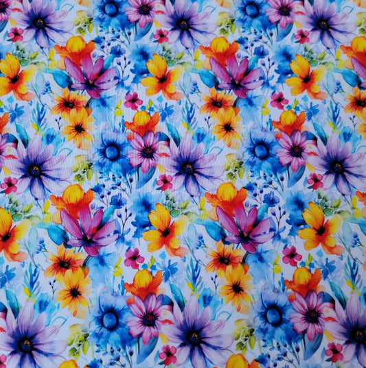 Double Brush Poly Watercolor Floral Custom Print