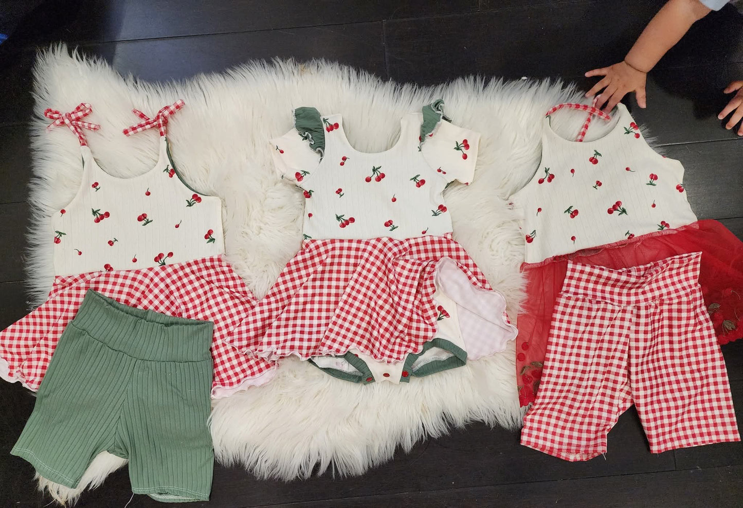 Double Brushed Red & White Gingham Print