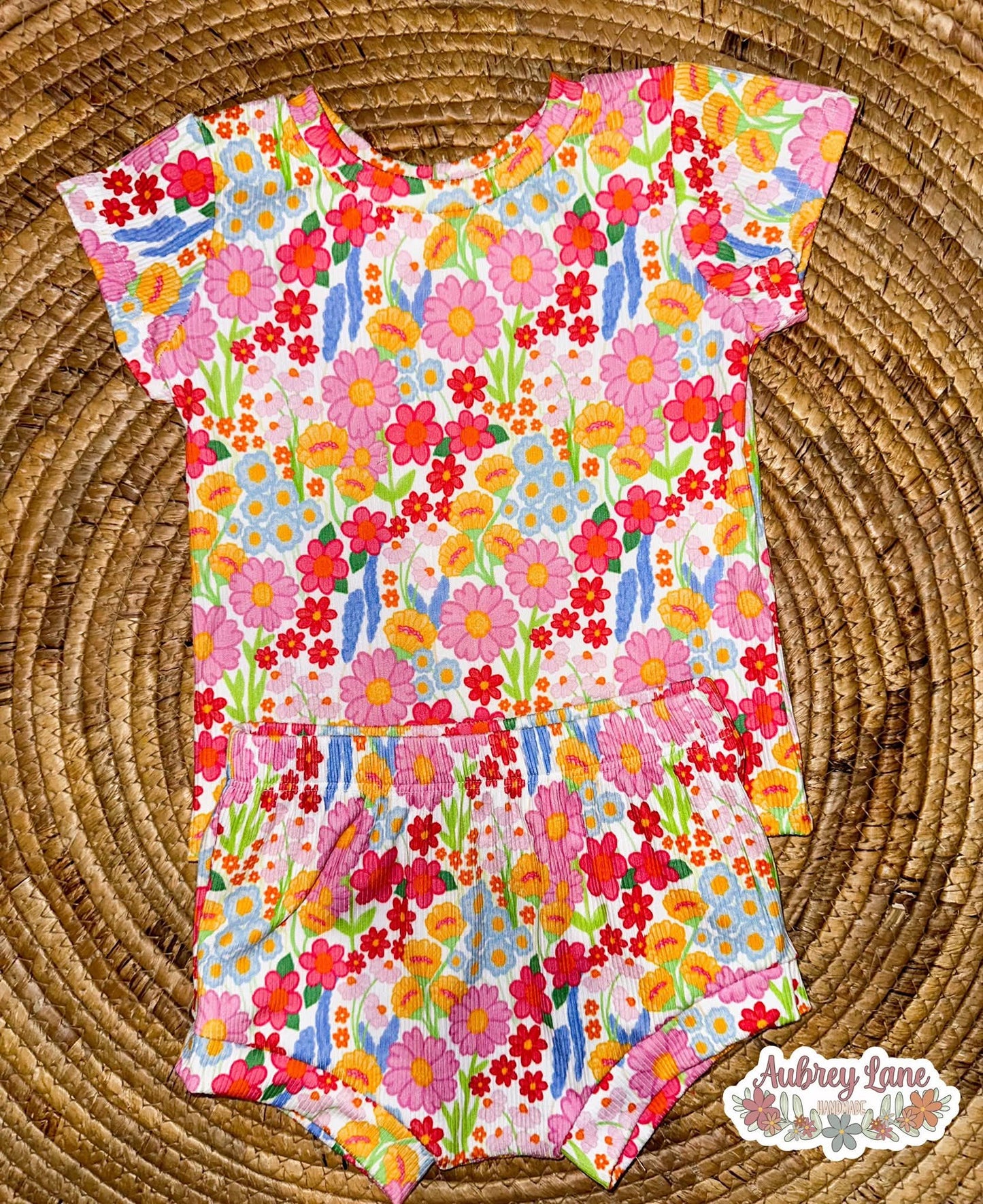 2x2 Yummy Rib Multi-color Floral Print
