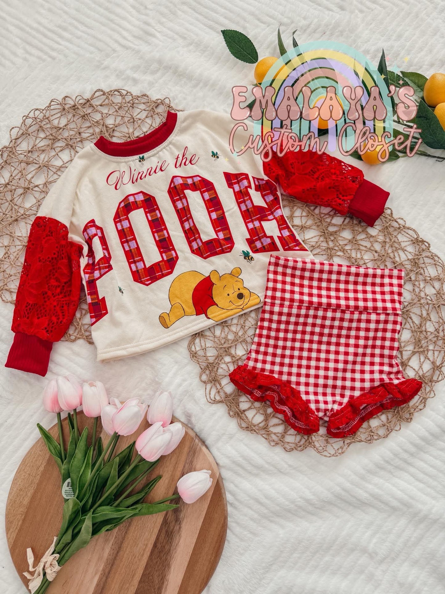 Double Brushed Red & White Gingham Print
