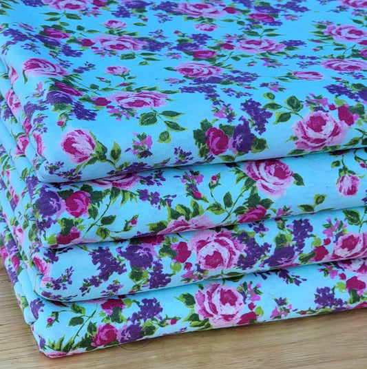 Cotton Jersey Roses Print