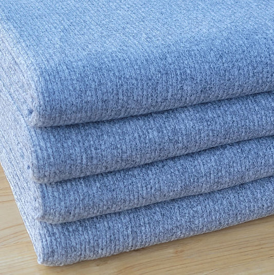 Heather Grey Brush Sweater Knit Rib