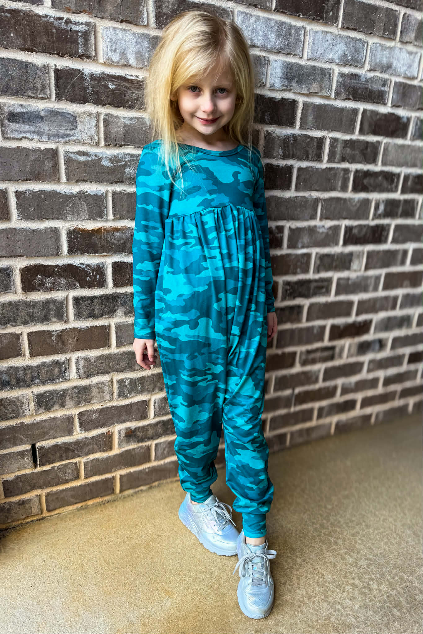 Athletic Spandex Camo Print Teal