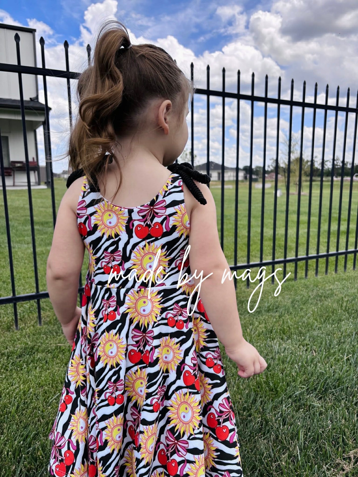 2x2 Yummy Rib Zebra Suns & Cherries Print