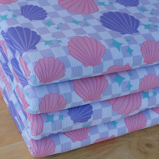2x2 Yummy Rib Sea Shells & Checkeres Print