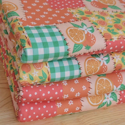 2x2 Yummy Rib Oranges Patcwork Print