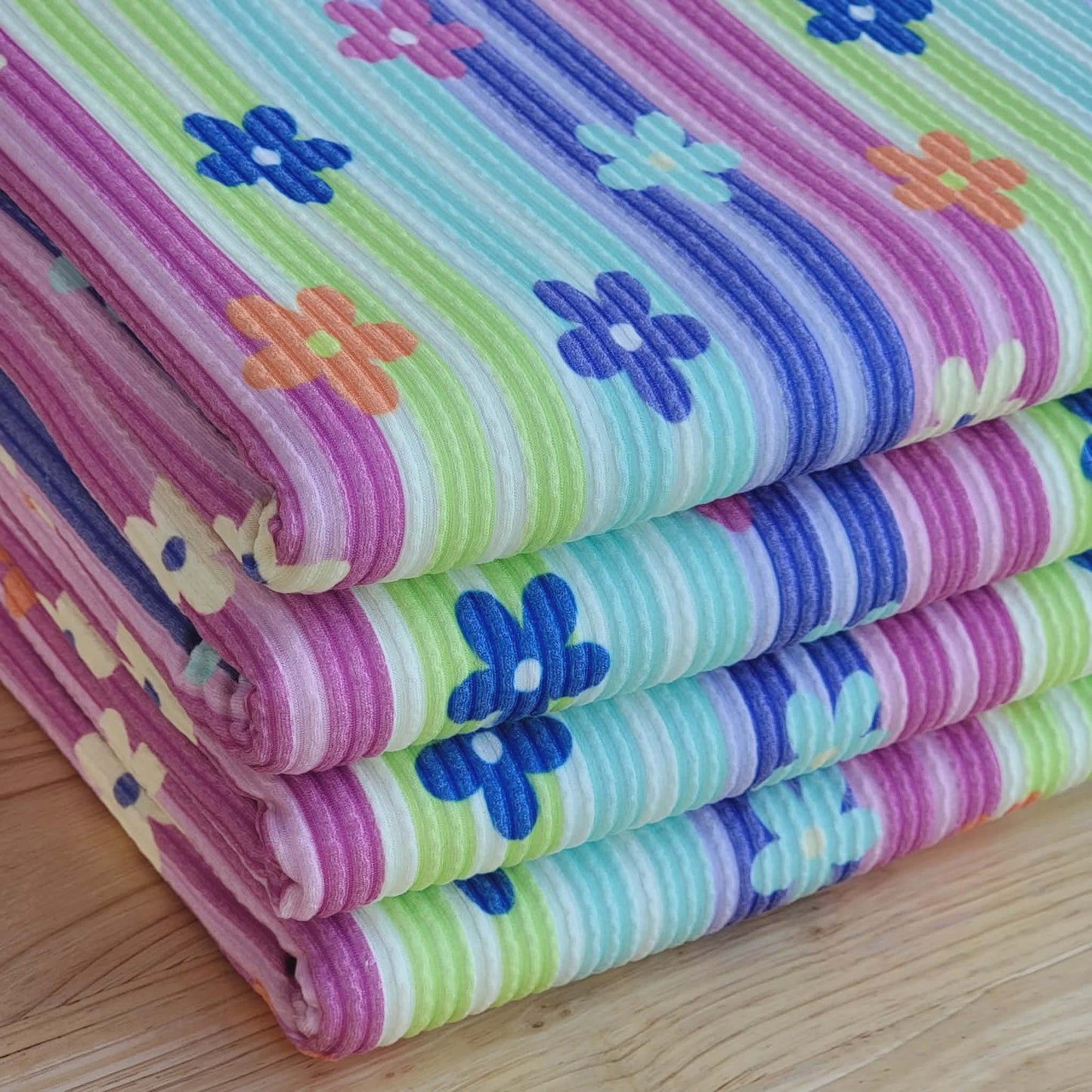 Urban Rib Daisies & Stripes Print