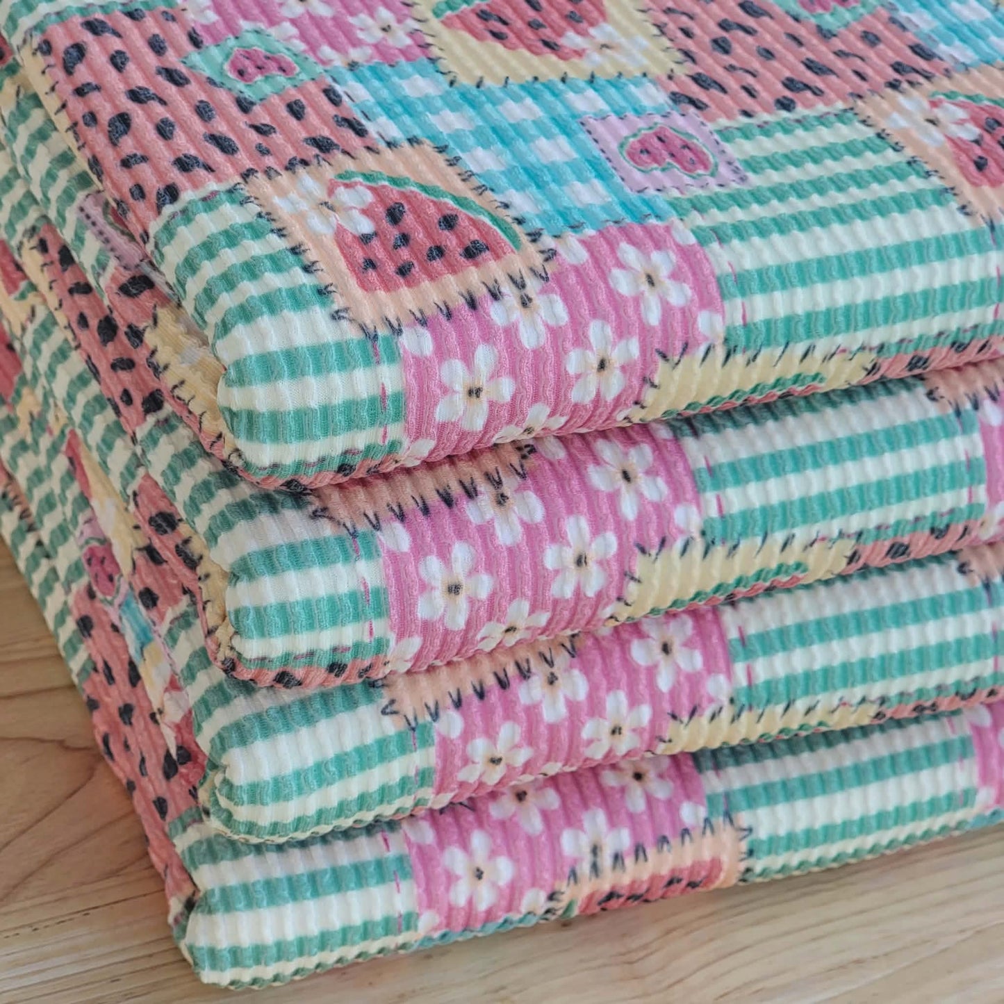 Urban Rib Watermelon Floral & Patchwork Print