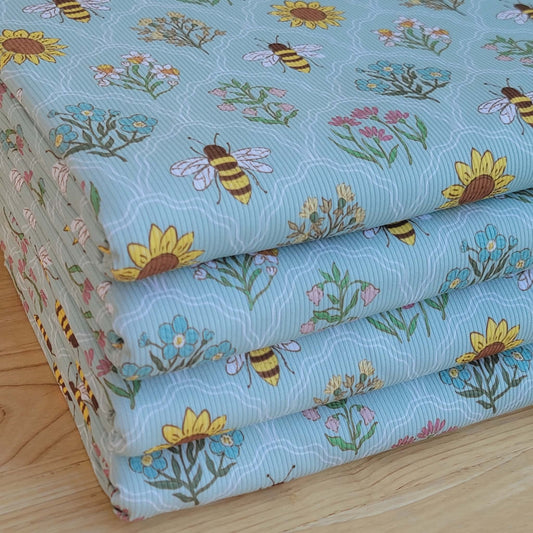 2x2 Yummy Rib Bees & Sunflowers Print