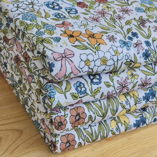 2x2 Yummy Rib Wild Flowers & Bows Print