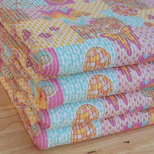 Urban Rib Retro butterflies & Mushrooms Print