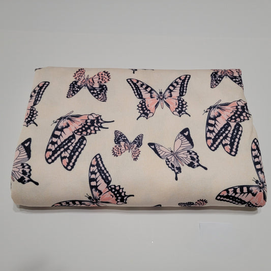 Faux cashmere fabric Butterfly print