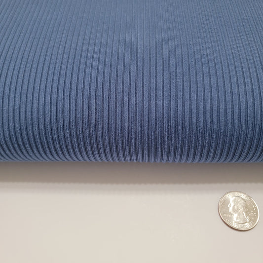 Yummy 4x2 rib fabric Denim blue
