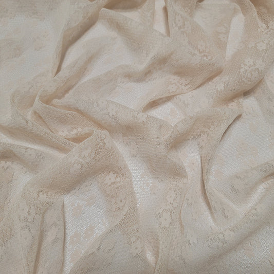 Lace fabric beige small floral